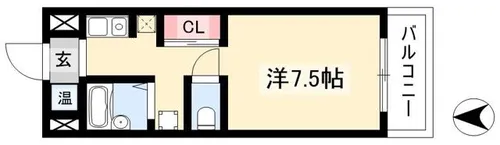 アドミール栄生【3階】の間取り