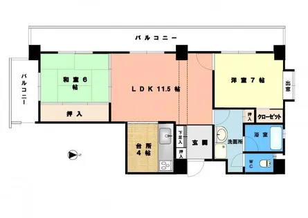 アンピールメゾン黒門【606号室】の間取り