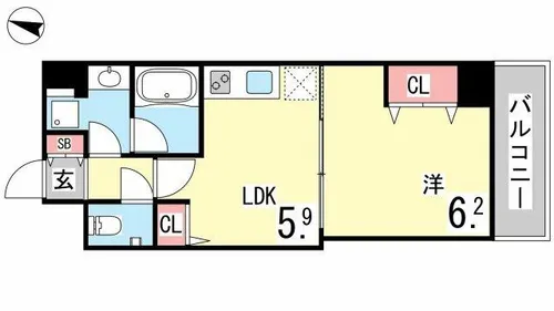 ラティ岡本【403号室】の間取り