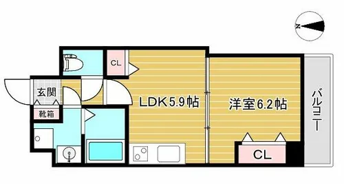 ラティ岡本【403号室】の間取り