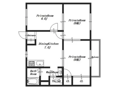 コーポリッチハーベスト【2階】の間取り