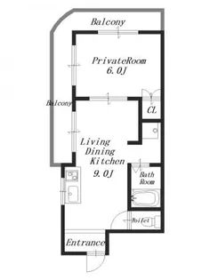 コスモマンション神宮駅前館【3階】の間取り