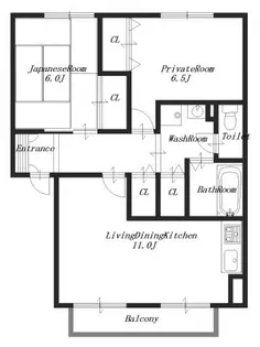 ジュネスコートB棟【1階】の間取り