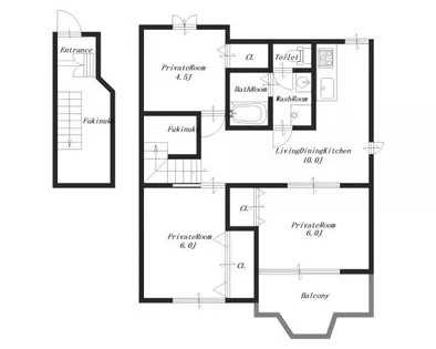 ル・プレンシュルA棟【2階】の間取り
