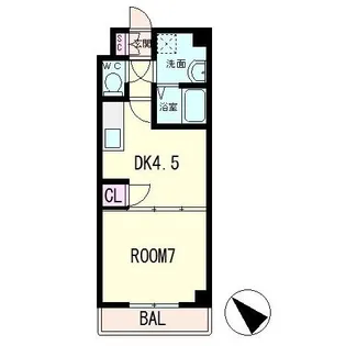 1DKの間取り画像