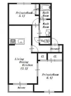 サウスサンティーナ【2階】の間取り