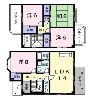 ハイツボナール【1階】の間取り