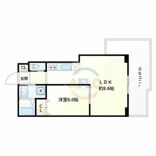 コスモハイツ阿波座【7階】の間取り