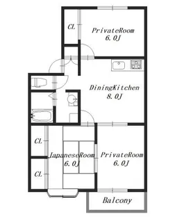 メゾンルポーゼ【2階】の間取り