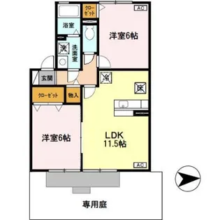 パルコートサンA【1階】の間取り