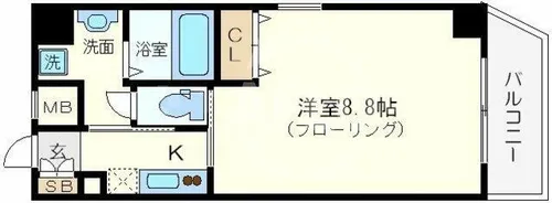 インベスト本町WEST【4階】の間取り