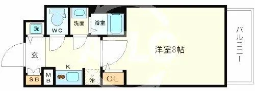 エスライズ北堀江【6階】の間取り