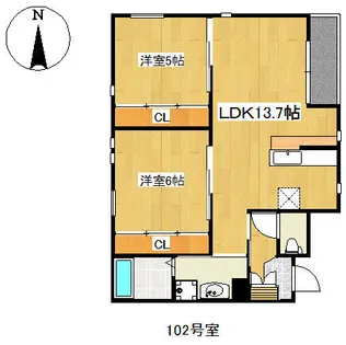 Grandticエルベ壽VI【202号室】の間取り