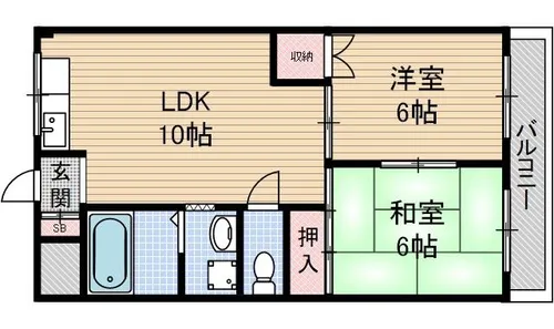 水尾ちとせハイツ【306号室】の間取り