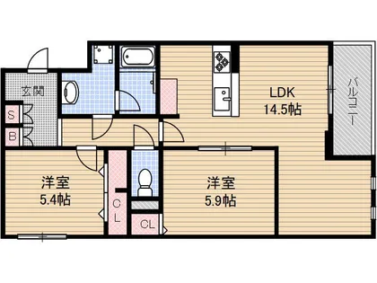 Casa Coco【105号室】の間取り