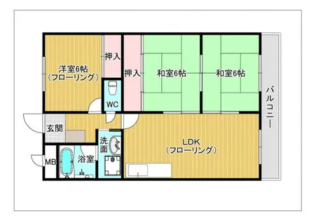 フレックス20【205号室】の間取り