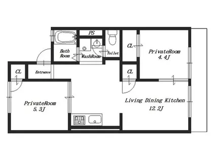 ロイヤルハイツ神宮【1階】の間取り
