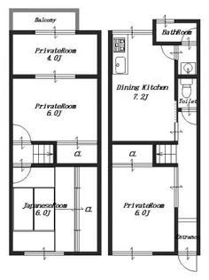 小房荘(Aタイプ)【2階】の間取り