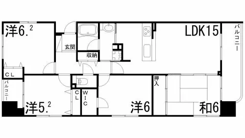 リベール姫路パークアベニュー【2階】の間取り