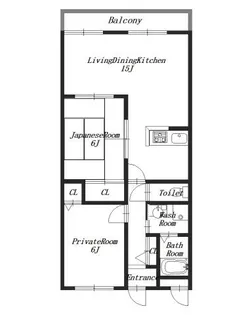 セゾンルヴィエールB【3階】の間取り
