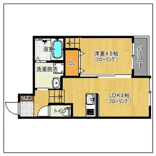 レイティス麦野【202号室】の間取り