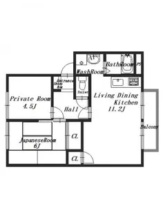 フレグランス金屋A【2階】の間取り