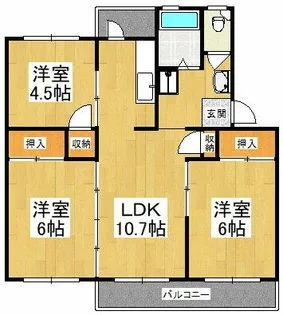 泉北槇塚台住宅10号棟【4階】の間取り