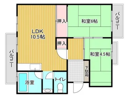 フラワリータウンB棟【4階】の間取り