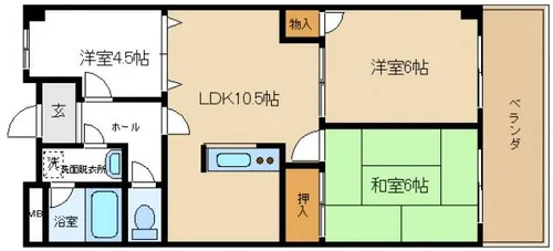 一富マンションⅡ【105号室】の間取り