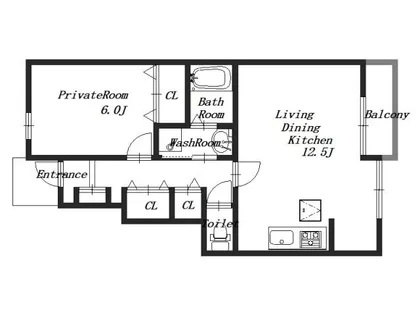 ランドマーク桜井Ⅱ【1階】の間取り