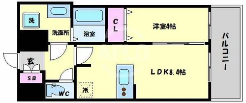 プレサンス南堀江ザ・センス【14階】の間取り