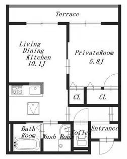 シャーメゾンFUJIMOTO【1階】の間取り