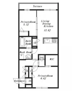 シャーメゾンレジデンスあすか【1階】の間取り