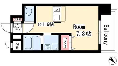 プレサンス鶴舞駅前ブリリアント【6階】の間取り