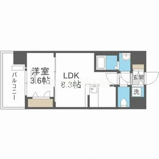 スワンズシティ大阪エスクレア【1308号室】の間取り