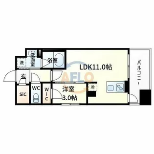 サンレムート江坂3rd【12階】の間取り