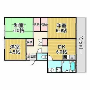 仁川マンション【3階】の間取り