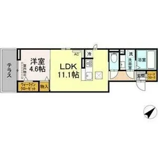 スリーエイト キミ【1階】の間取り