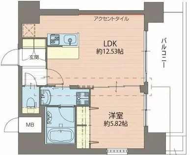 プレジオ難波WEST【12階】の間取り