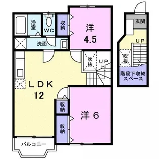 ウッディタウンB【2階】の間取り