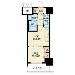 ラクラス本町東【303号室】の間取り