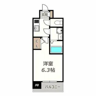 エスリードレジデンス大阪ザ・クラス【901号室】の間取り