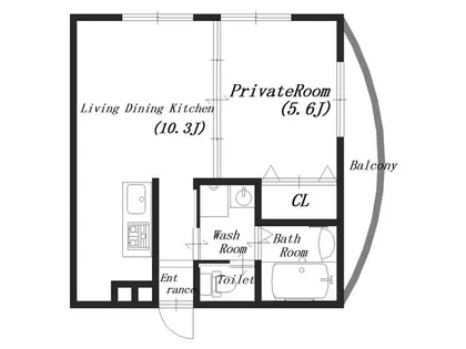 コスモマンション神宮駅前館【4階】の間取り
