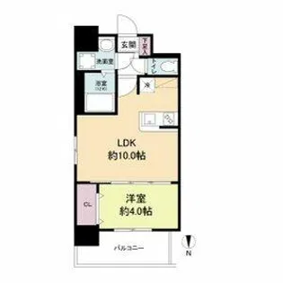 エス・キュート南森町【6階】の間取り