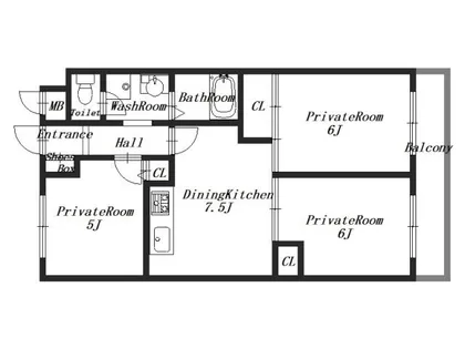 アルファプレイス【3階】の間取り