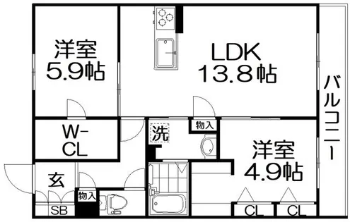 リバブルコート【3階】の間取り