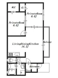 クレールボナール【1階】の間取り