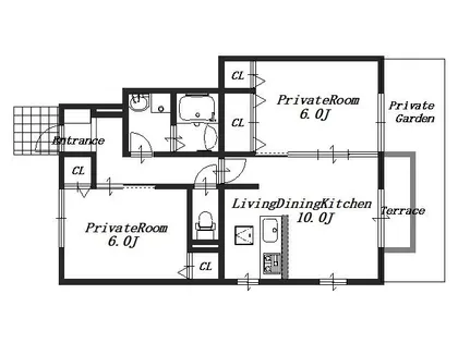 タウンビビ B棟【1階】の間取り