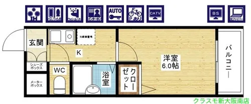 ノルデンハイム上新庄Ⅱ【6階】の間取り