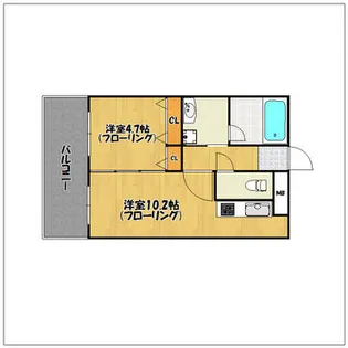 博多ブライトンハウス2【3階】の間取り